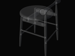 Wooden stool Model 3D