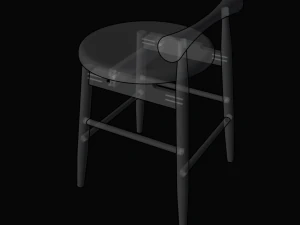 나무 의자 3D 모델