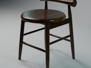 Wooden stool Model 3D
