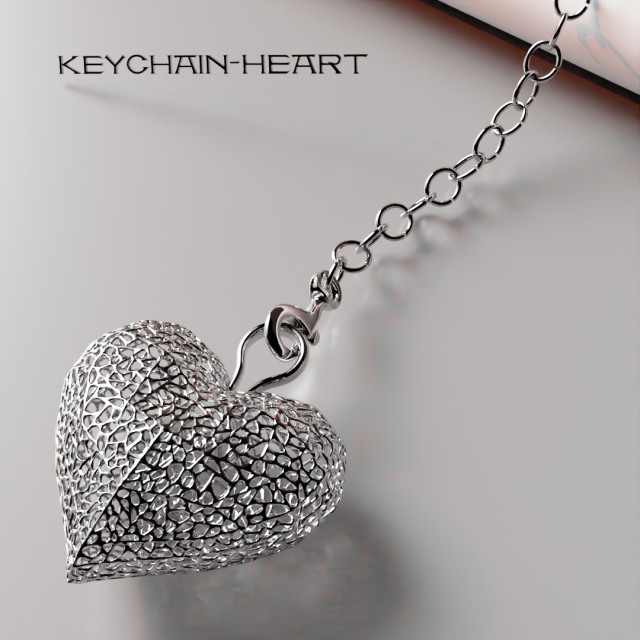Keychain with a heart 3D print model 3D print model 3D Print Model .c4d .max .obj .3ds .fbx .stl .blend 