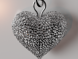 Keychain with a heart 3D print model 3D print model 3D Print Model