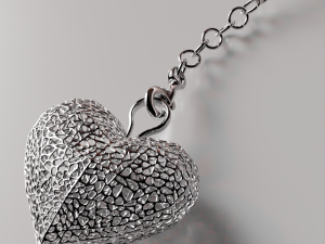 Keychain with a heart 3D print model 3D print model 3D Print Model