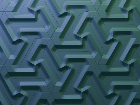Modular Geometric Wall Panel Decorative 3D Tile 3D Print Model