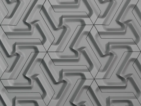 Modular Geometric Wall Panel Decorative 3D Tile 3D Print Model