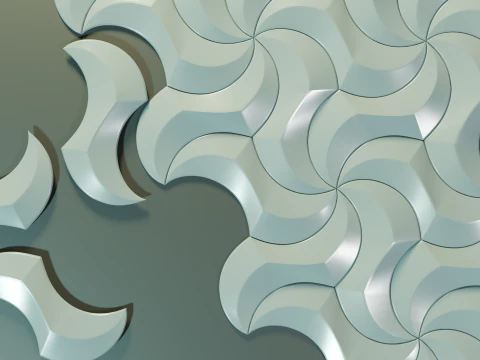 Modular Geometric Wall Panel 25 Decorative 3D Tile 3D Print Model