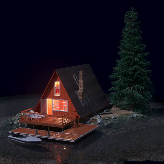 The Forest house 3D Модель .c4d .max .obj .3ds .fbx .stl .blend 