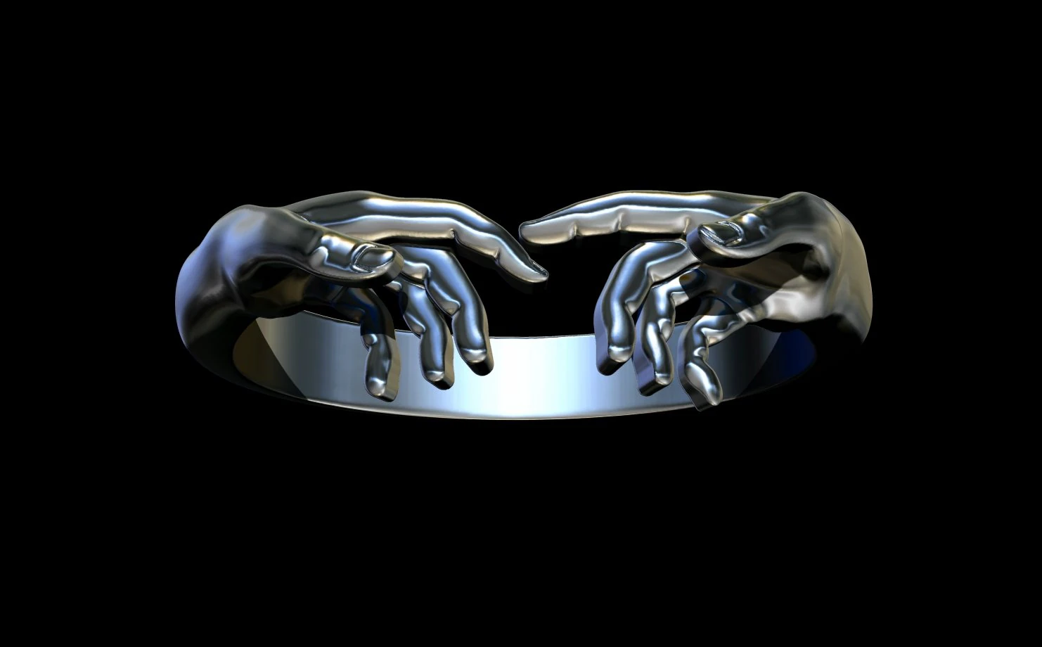 Hand Of God Ring Giving Life To Adam 3D print model 3D Print Model .c4d .max .obj .3ds .fbx .stl .blend 