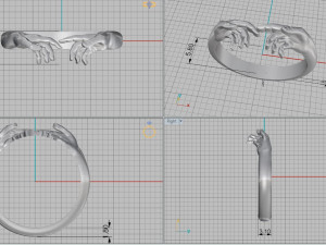 Hand Of God Ring Giving Life To Adam 3D print model Modèles 3D en vedette