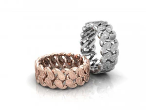 Cuban Link Paisley Brand Ring 3D Print Model
