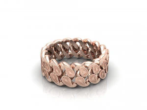 Cuban Link Paisley Brand Ring 3D Print Model