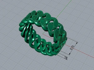 Cuban Link Paisley Brand Ring 3D Print Model