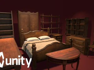 Classic Furniture Pack Unity Unreal MayaArnold BlenderCycles Sketchfab 3D Model