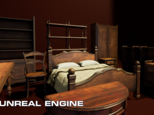 Classic Furniture Pack Unity Unreal MayaArnold BlenderCycles Sketchfab 3D-Modell
