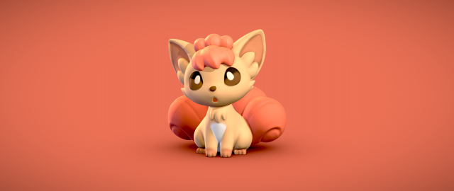 Vulpix - 3D print 3D Model .c4d .max .obj .3ds .fbx .stl .blend 