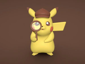 Detetive Pikachu - IMPRESS&Atilde;O 3D Modelo de Impressão 3D
