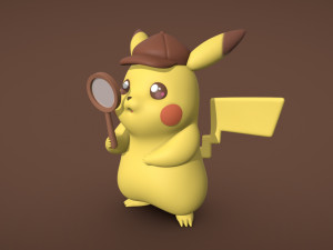 Detective Pikachu - 3D PRINT Model do druku 3D