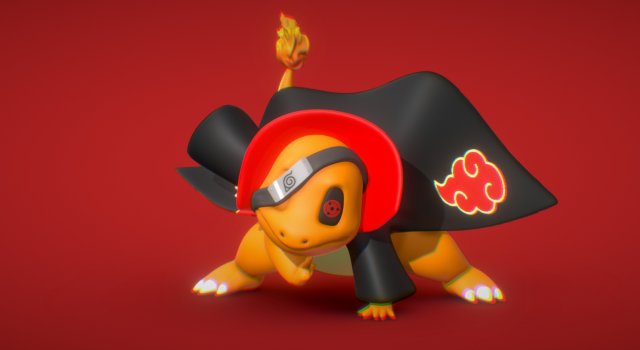 Charmander - Akatsuki Collection - 3D PRINT 3D Print Model .c4d .max .obj .3ds .fbx .stl .blend 