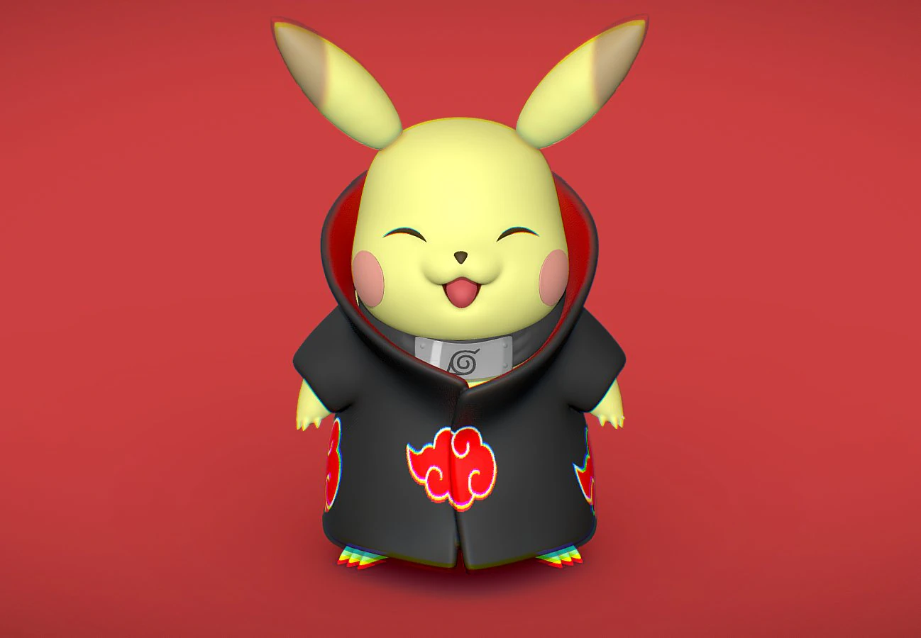 Pikachu - Akatsuki Collection - 3D PRINT 3D Print Model .c4d .max .obj .3ds .fbx .stl .blend 