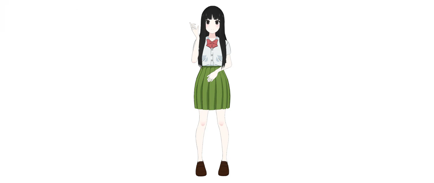 Student Girl - anime 3D Model .c4d .max .obj .3ds .fbx .stl .blend 