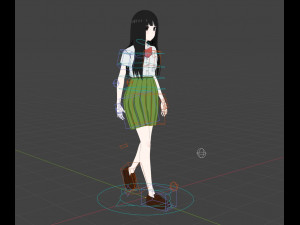 Student Girl - anime Modèle 3D