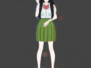 Student Girl - anime Modèle 3D