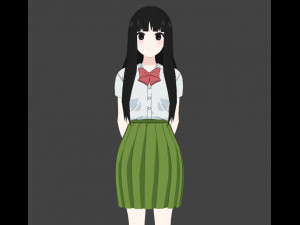 Student Girl - anime Modèle 3D