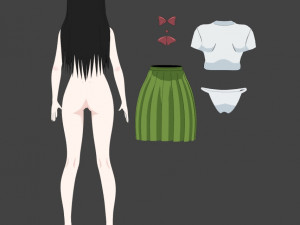Student Girl - anime Modèle 3D