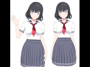 Student girls 3D Model