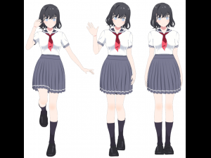 Student girls 3D Model