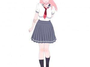 Student girls 3D Model