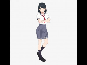 Student girls 3D Model