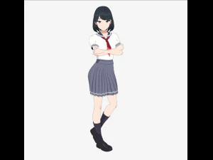 Student girls 3D Model
