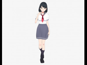 Student girls 3D Model