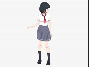 Student girls 3D Model