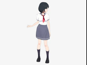 Student girls 3D Model