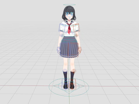 Student girls 3D Model