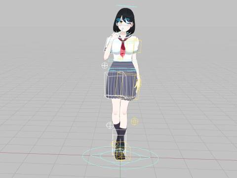 Student girls 3D Model