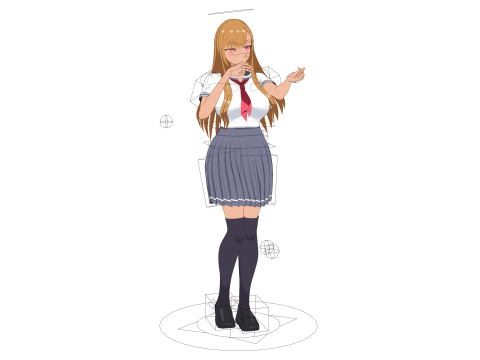 Student girls 3D Model