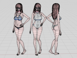 Summer Collection 5 Anime Bikini 3D Characters 3D-Modell