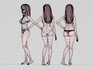Summer Collection 5 Anime Bikini 3D Characters 3D-Modell