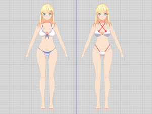 Summer Collection 5 Anime Bikini 3D Characters 3D-Modell