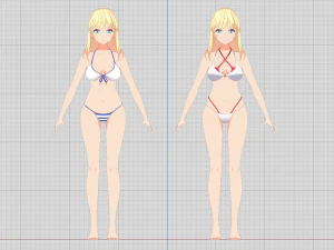 Summer Collection 5 Anime Bikini 3D Characters 3D Model