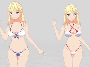 Summer Collection 5 Anime Bikini 3D Characters 3D-Modell