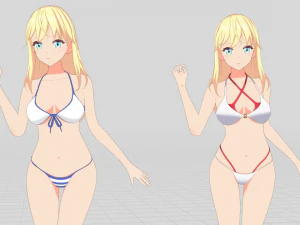 Summer Collection 5 Anime Bikini 3D Characters 3D Model