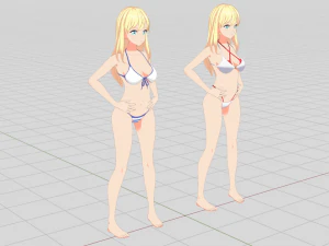 Summer Collection 5 Anime Bikini 3D Characters 3D Model