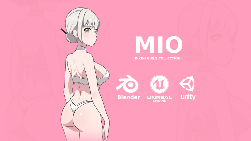 Mio - Bikini girl 3D Модель .c4d .max .obj .3ds .fbx .stl .blend 