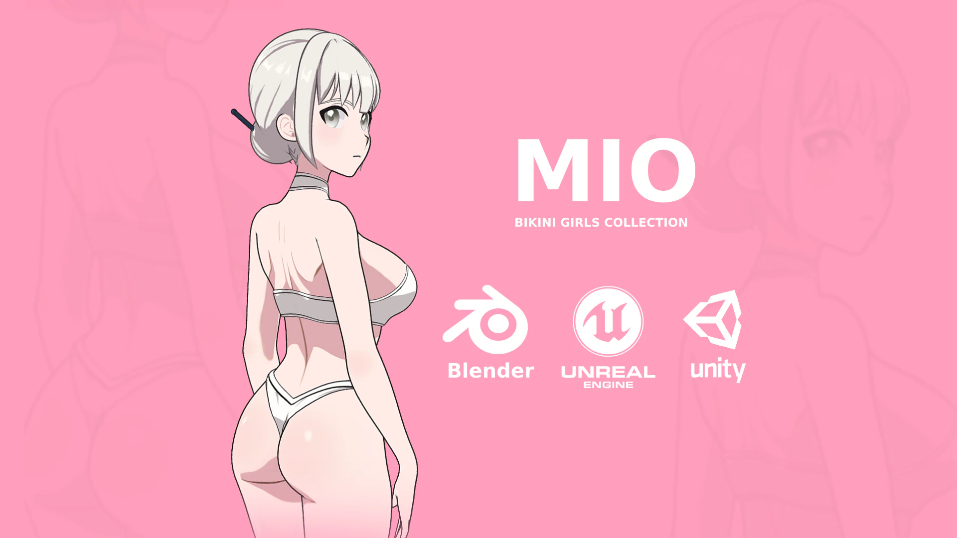 Mio - Bikini girl 3D Model .c4d .max .obj .3ds .fbx .stl .blend 