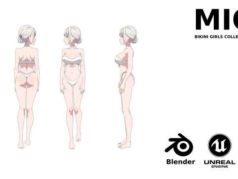 Mio - Bikini girl 3D Model