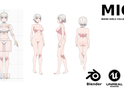 Mio - Bikini girl 3D Модель