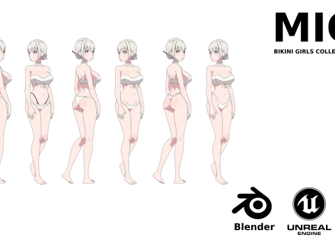 Mio - Bikini girl 3D Модель